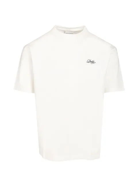 Drôle De Monsieur Drôle Belissima logo-embroidered T-shirt White LTS324CO311