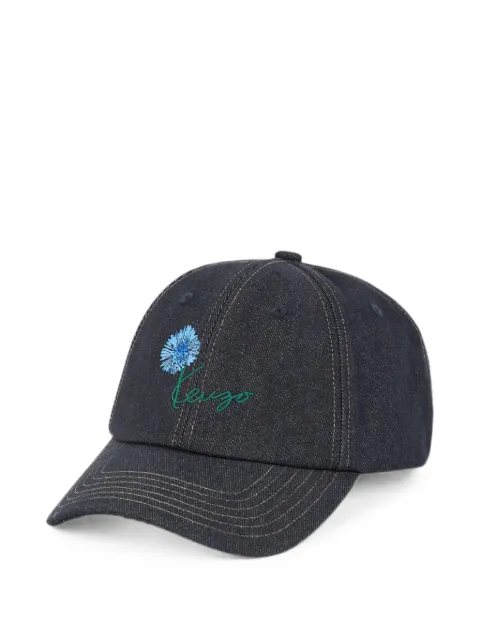 Kenzo logo-embroidered denim baseball cap Blue FG68AC211F24