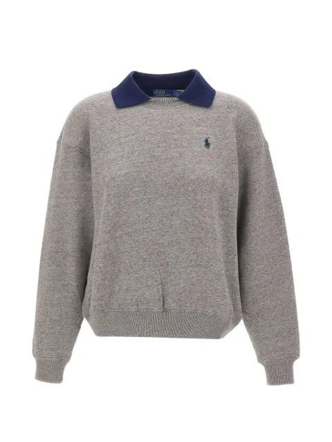 Polo Ralph Lauren polo-collar fleece crewneck sweatshirt Grey 211B17785001