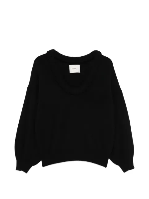 Lisa Yang Doria scoop-neck ribbed-trim sweater Black 2026426