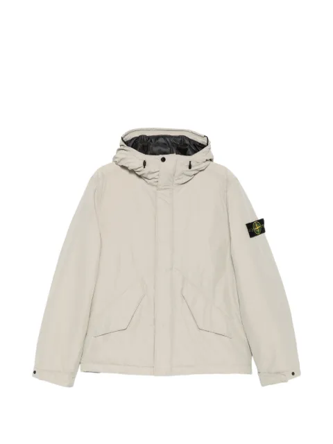 Stone Island logo-patch hooded jacket Grey L2S154100010S0A26