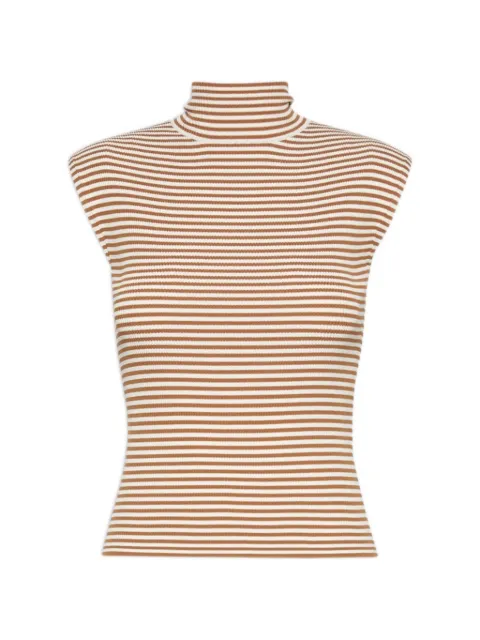 Max Mara sleeveless viscose crepe polo-neck sweater - caramel Neutrals 2626366031600
