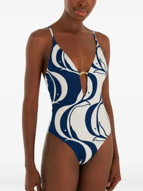 FARM Rio V-neck swimsuit Blue 260508