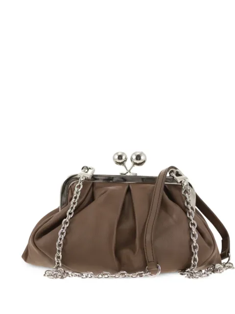 Weekend Max Mara small Pasticcino leather clutch bag Brown 2625516114600