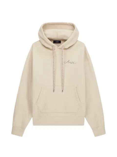 AMIRI MA Quad logo-embroidered hoodie Neutrals AMTOJR1171