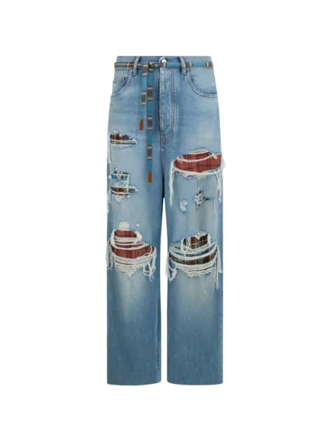 AMIRI Flannel Repair jeans Blue AMBMJE1132
