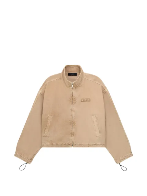 AMIRI logo-embroidered denim jacket Neutrals AWOUJA1037