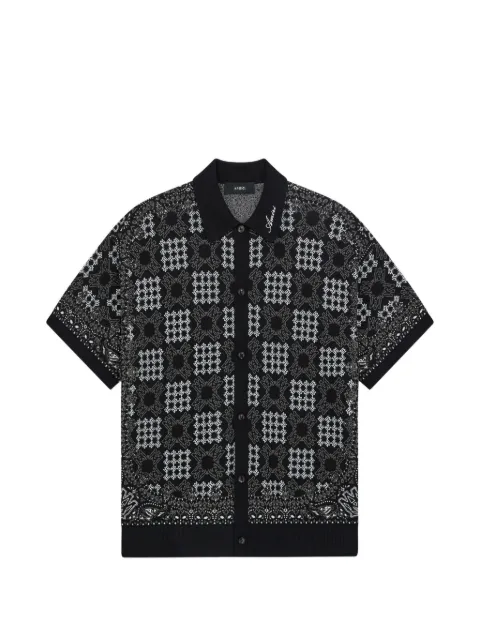 AMIRI MA Quad checker crochet shirt Black AMTOKN1120