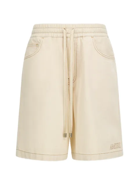 AMIRI logo-embroidered drawstring shorts Neutrals AM326SO001