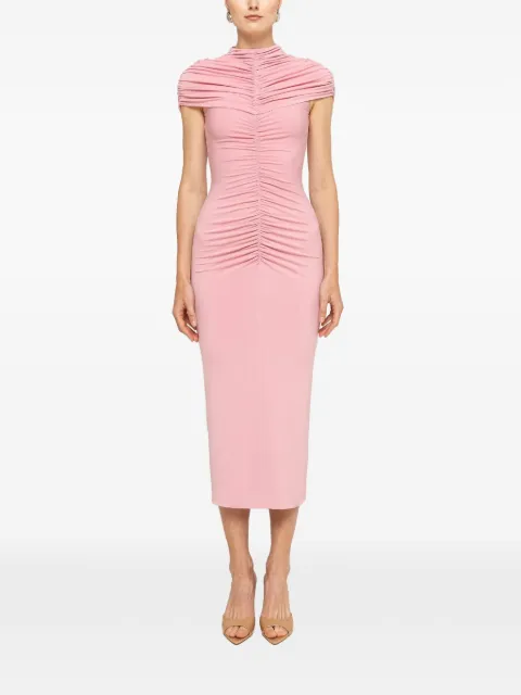 NISSA ruched midi dress Pink RS16583