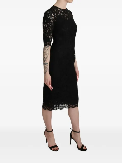 Dolce & Gabbana floral-lace sheath midi dress Black DR2616
