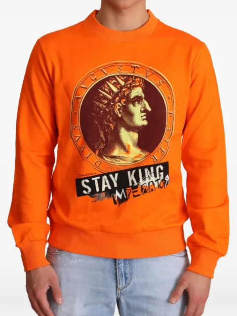Dolce & Gabbana graphic-print cotton sweater Orange TSH6390