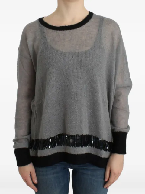 Costume National sequin-embellished semi-sheer sweater Grey COS12049