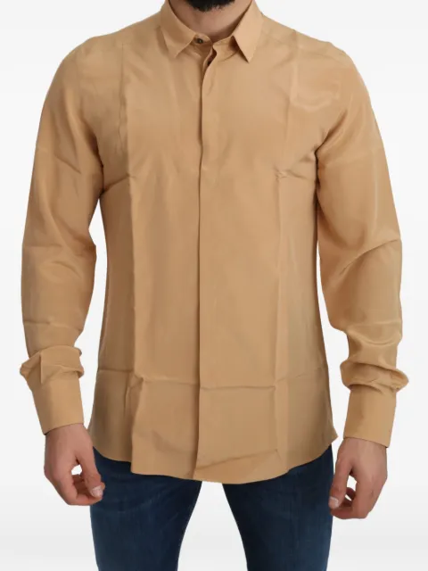 Dolce & Gabbana slim-fit silk shirt Yellow TSH5213