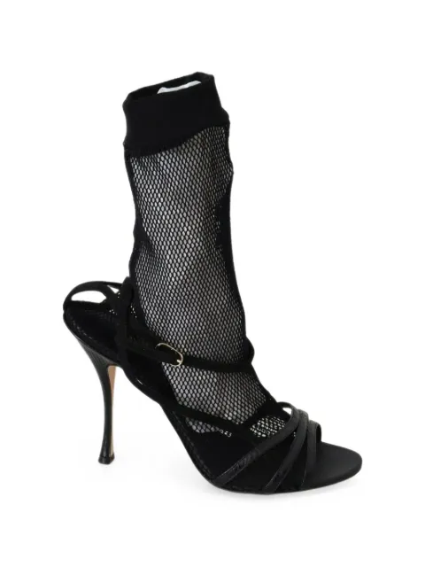 Dolce & Gabbana mesh-overlay buckle-fastening sandals Black LA8942