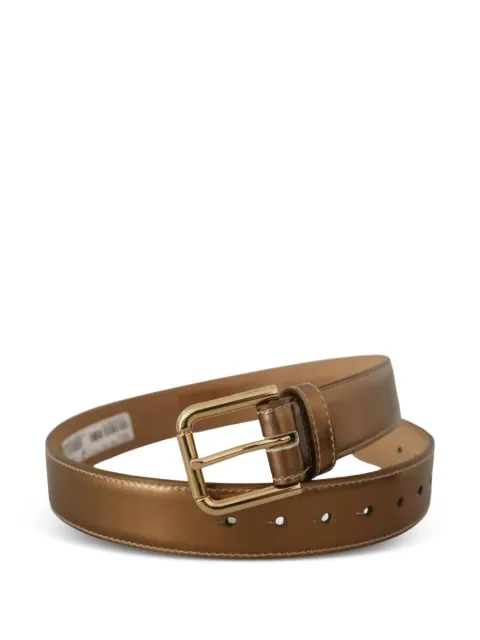 Dolce & Gabbana logo-engraved buckle belt Brown WMB143