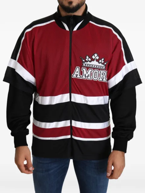 Dolce & Gabbana Amor graphic colorblocked sweater Black JKT2696