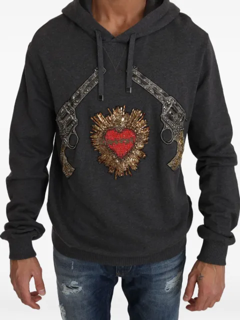 Dolce & Gabbana bead-embroidered hoodie Grey DOLH2520