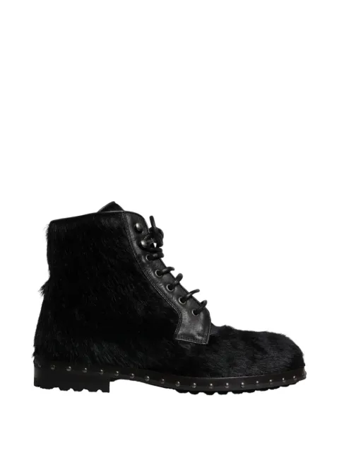 Dolce & Gabbana stud-trimmed haircalf boots Black CA6876AP805