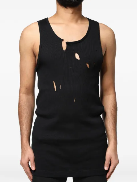 Dolce & Gabbana distressed ribbed-knit tank top Black G8PB1T