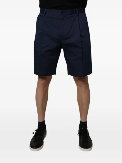 Dolce & Gabbana pleated cotton shorts Blue GW0MAZFUFJR