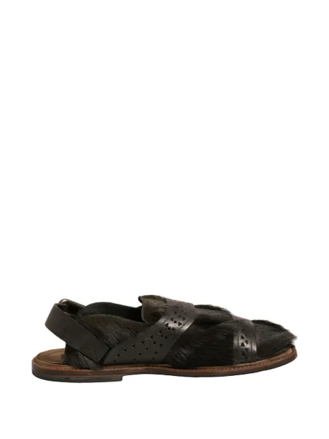 Dolce & Gabbana haircalf perforated-strap sandals Brown CA5713A8A79
