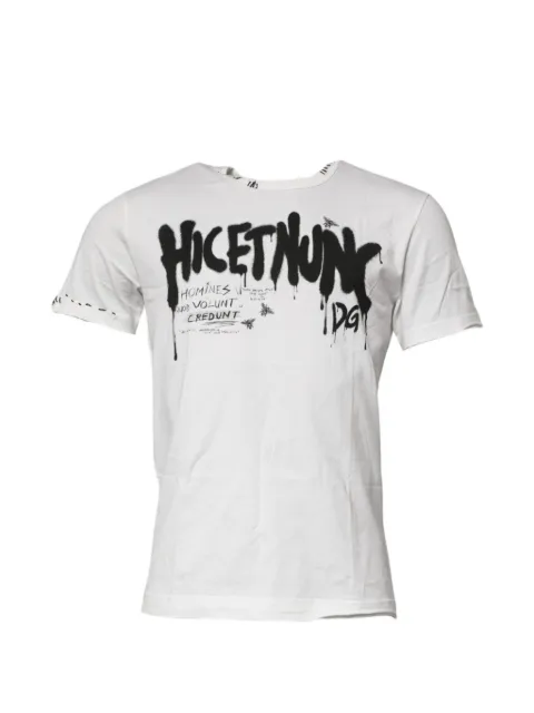 Dolce & Gabbana graffiti-print cotton T-shirt White G8KBAZFI726