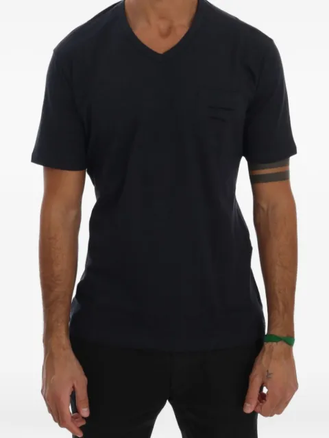 Daniele Alessandrini patch-pocket V-neck T-shirt Blue TSH1321