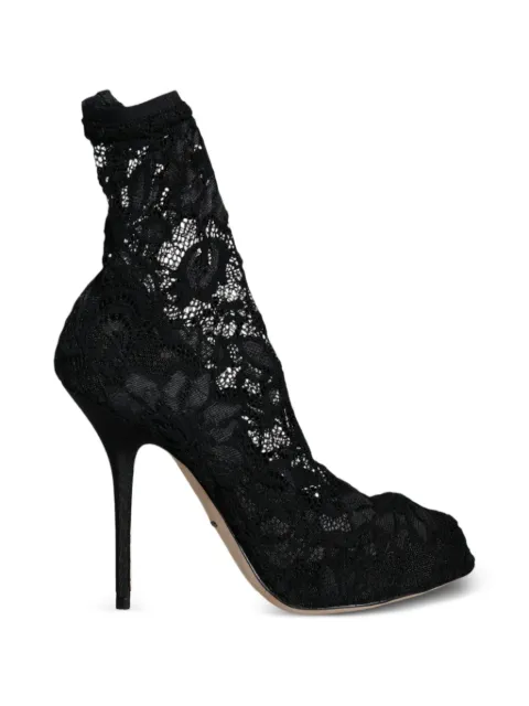 Dolce & Gabbana lace open-toe ankle boots Black CU0361AG690