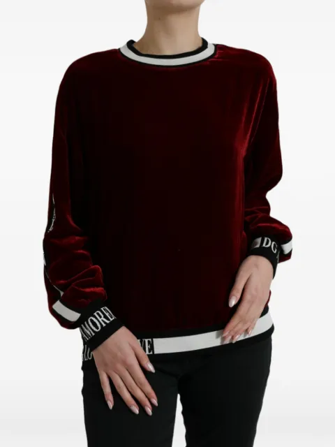 Dolce & Gabbana velvet sweater Red 8054802711222