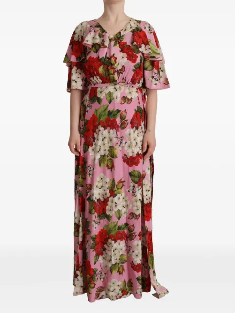 Dolce & Gabbana floral-print ruffled maxi dress Pink DR28631