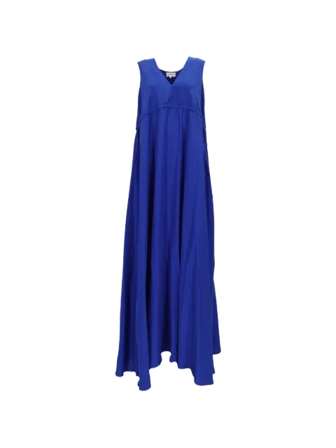 P.A.R.O.S.H. V-neck silk maxi dress Blue SAXON