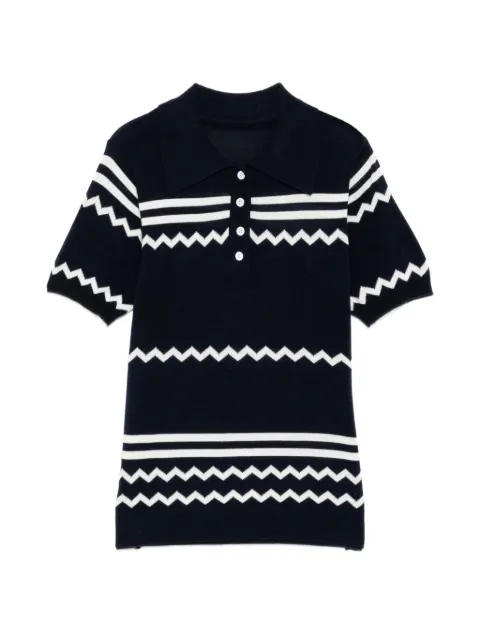Cynthia Rowley Ziggy cropped polo shirt Blue 26S1TP02KN