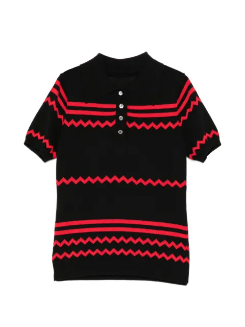 Cynthia Rowley Ziggy cropped polo shirt Black 26S1TP02KN
