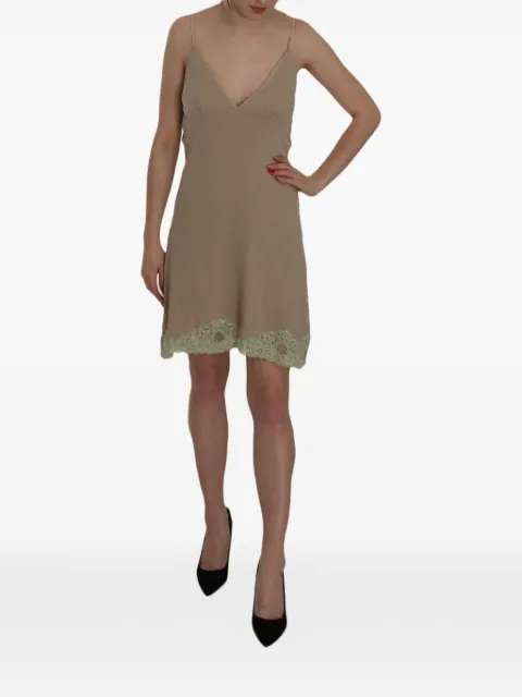 Pink Memories lace-trim spaghetti-strap mini dress Neutrals TSH3477