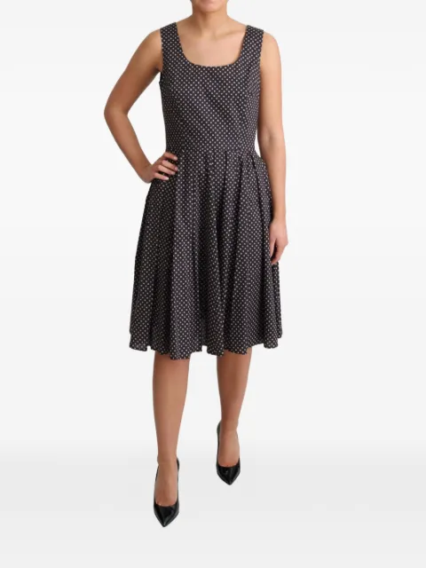 Dolce & Gabbana Aline floral-print pleated dress Black DR2761