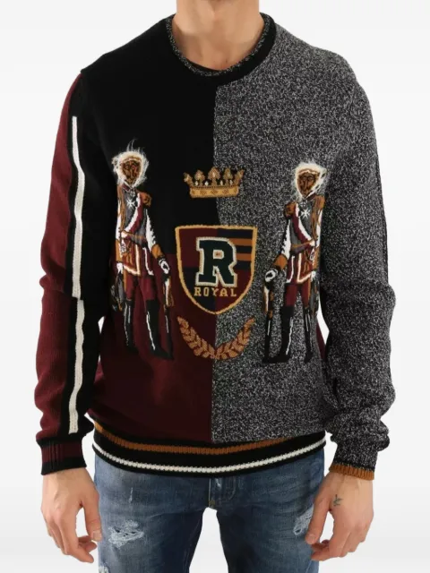 Dolce & Gabbana royal crest colour-block sweatshirt Black 8058091170616