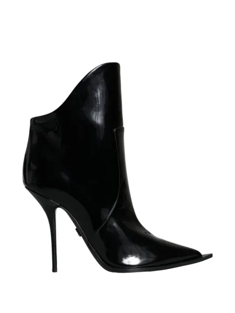 Dolce & Gabbana Cardinale patent leather pointed-toe ankle boots Black LA11372