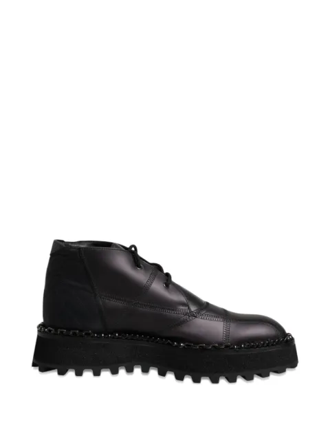 Dolce & Gabbana quilted chain-trim biker boots Black A60406AQ325