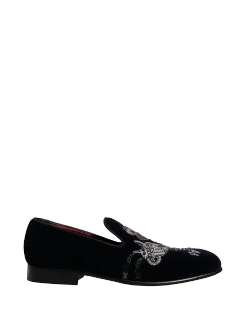 Dolce & Gabbana embroidered velvet loafers Black A50001AE134