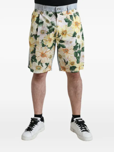 Dolce & Gabbana floral-print denim shorts Blue P00906876