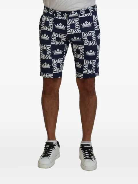 Dolce & Gabbana crown-print shorts Blue DOL74753