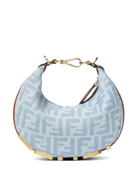 FENDI Fendigraphy logo-lettering mini bag Blue 8BS081AY6Q