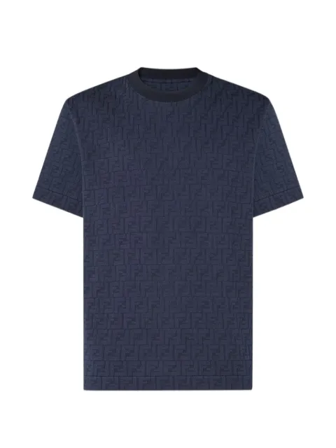 FENDI FF logo-jacquard T-shirt Blue FY0936AUR1