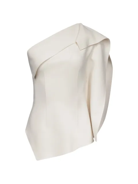 FFORME one-shoulder ruffled top Neutrals FF00765VI2502