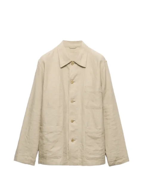 Prada single-breasted linen jacket Neutrals SD196SOOO19VM