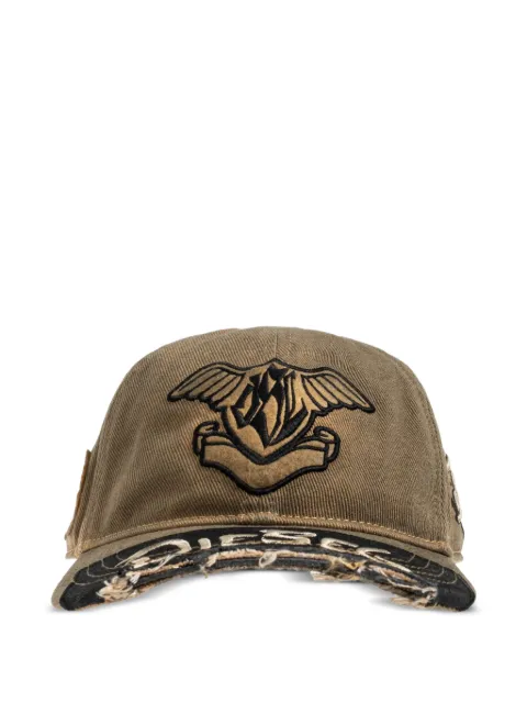 Diesel logo-patch distressed baseball cap Brown A241400WEBZ