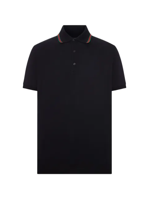 Gucci Web-stripe polo shirt Black 872468PCEXXJHX5