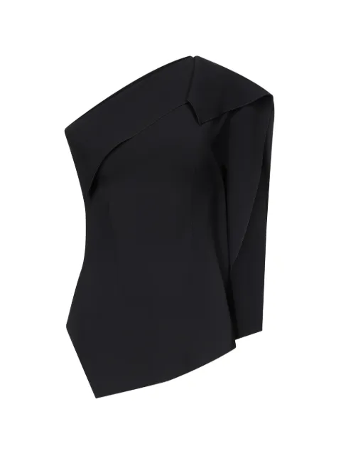 FFORME one-shoulder draped top Black FF00765VI2502