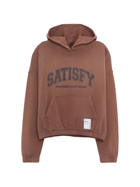Satisfy logo-print hoodie Brown 11046